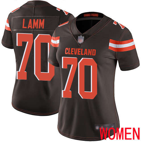 Cleveland Browns Kendall Lamm Women Brown Limited Jersey #70 NFL Football Home Vapor Untouchable